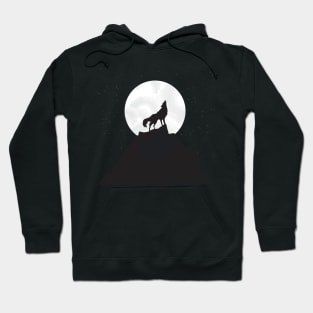 Wolf howling at the moon Hoodie